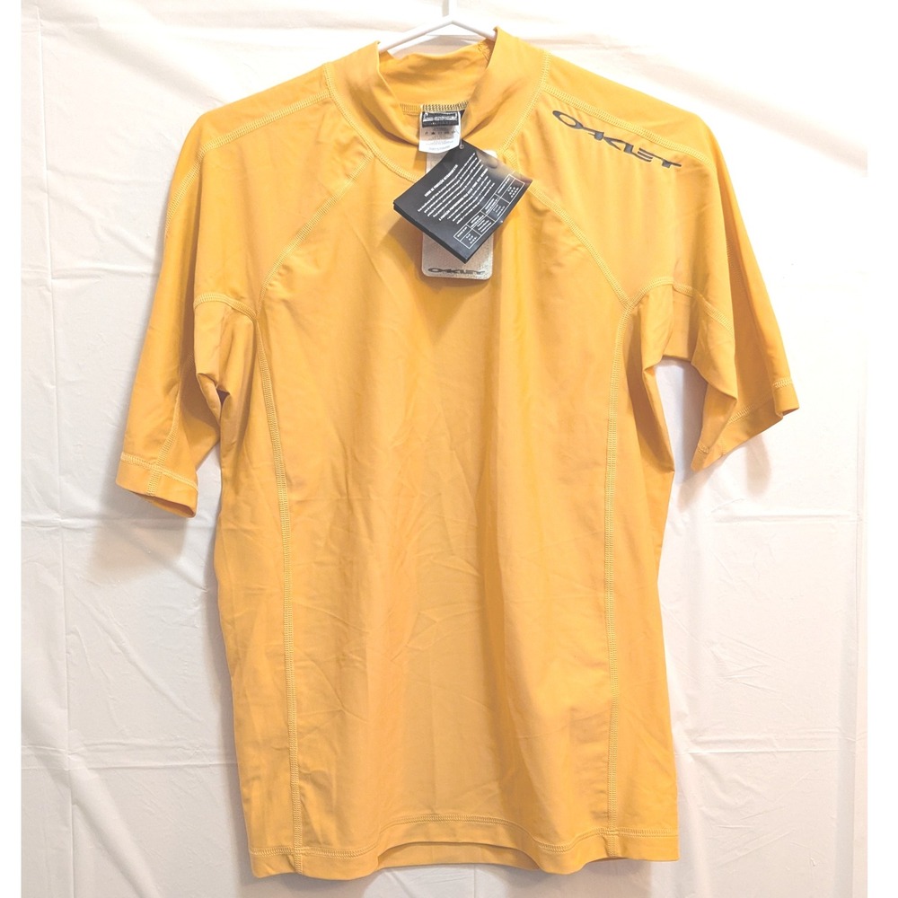 Oakley Men's XL Yellow Performance UPF 50‎ Short Sleeve Athletic Shirt